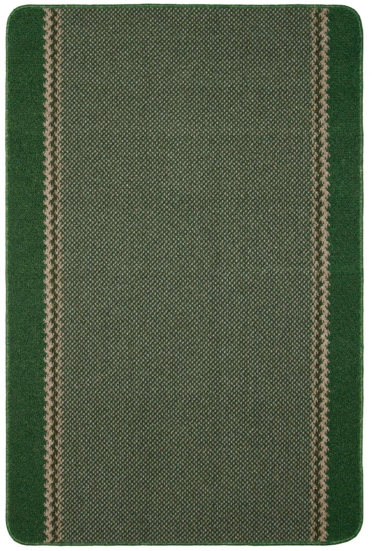 Washable Designer Bordered Green Rug