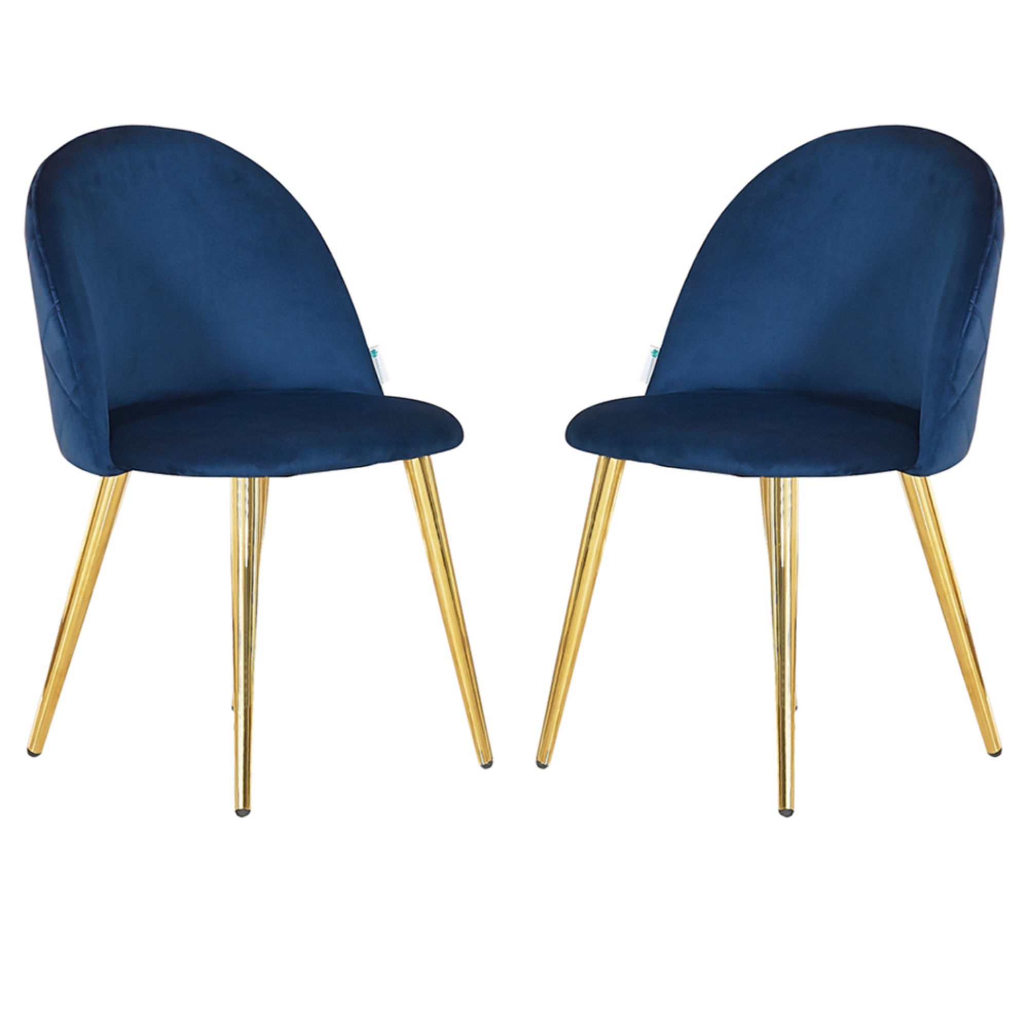 Velvet Dining Chair Or Dressing Table Chair Royal Blue Set of 2