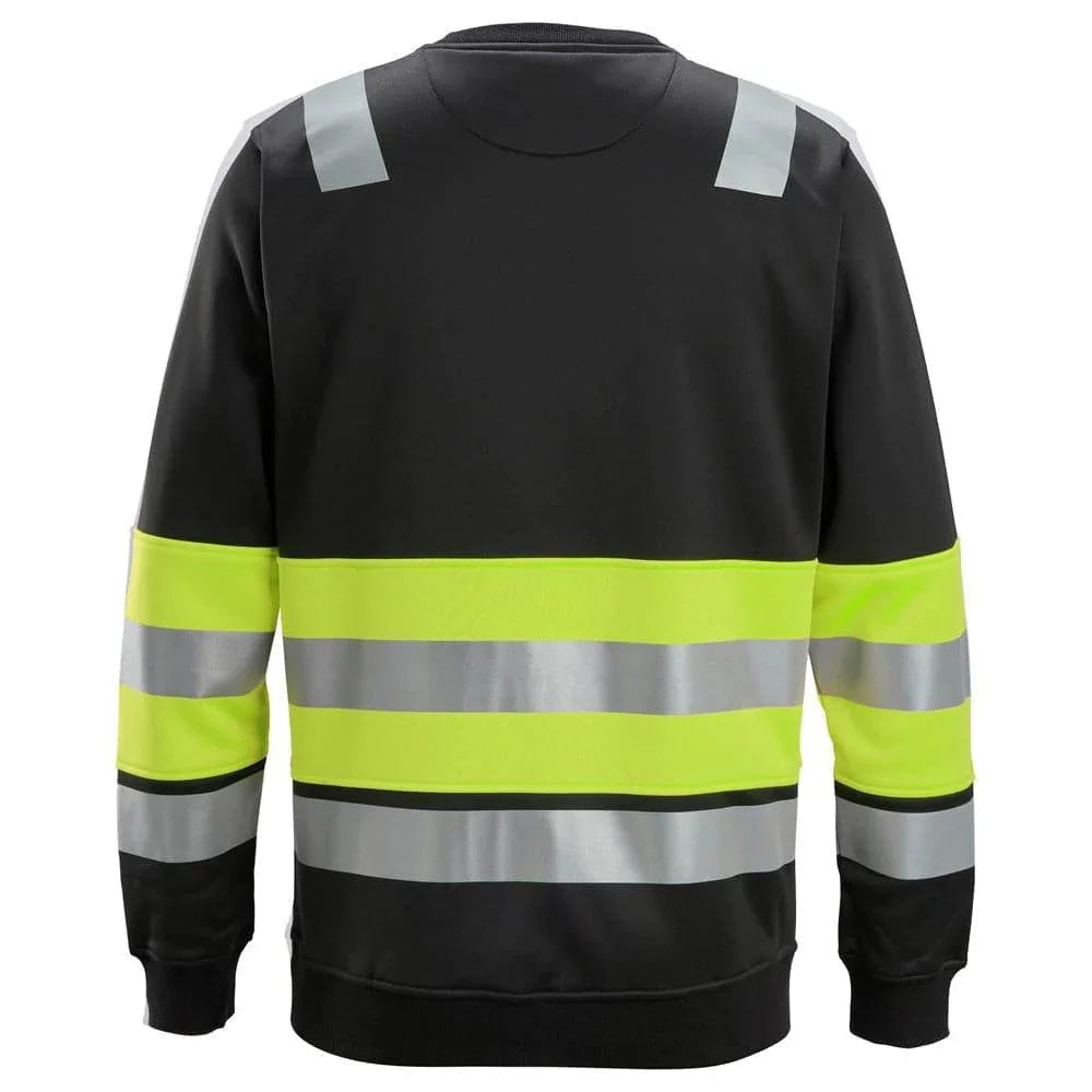 Snickers 8031 High-Vis Class 1 Sweatshirt Black/Yellow 3XL