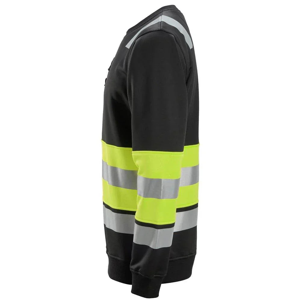 Snickers 8031 High-Vis Class 1 Sweatshirt Black/Yellow 3XL