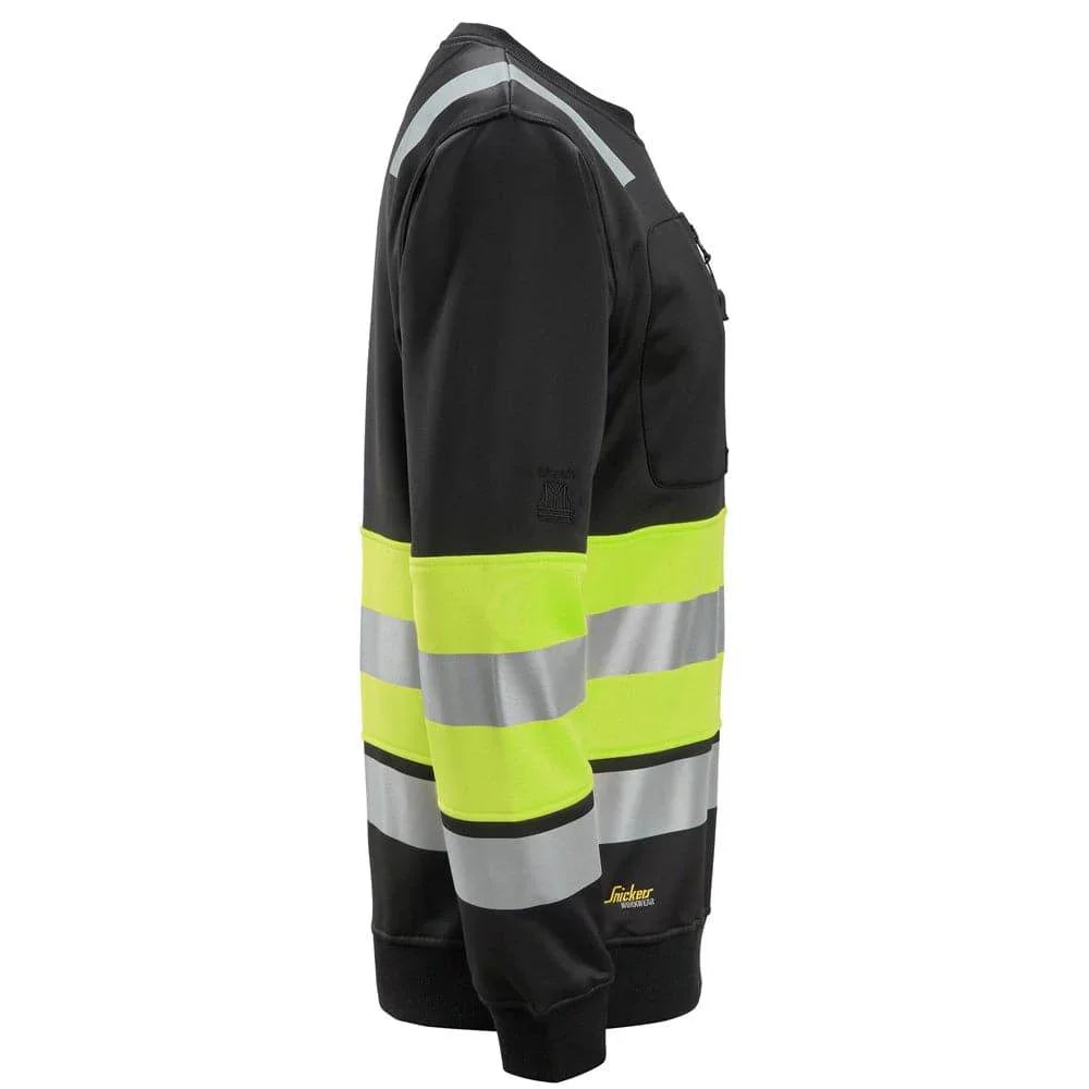 Snickers 8031 High-Vis Class 1 Sweatshirt Black/Yellow 3XL