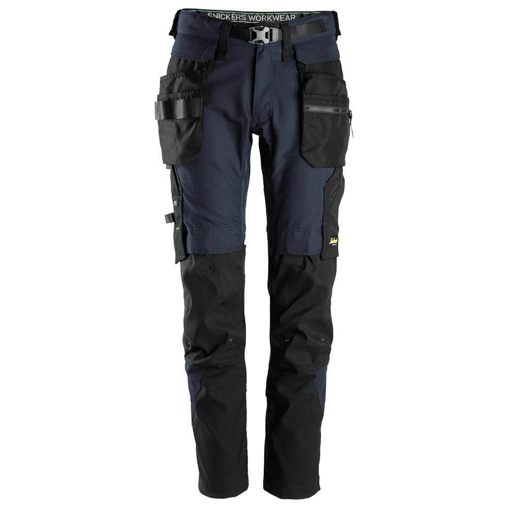 Snickers 6972 FlexiWork, Work Trousers+ Detachable Holster Pockets Navy Blue 33" Waist - 30" Leg