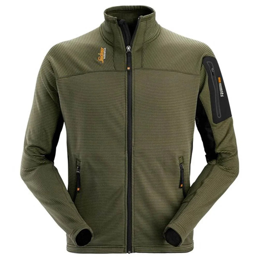 Snickers 9438 Body Mapping Micro Fleece Jacket Various Colours Khaki Green