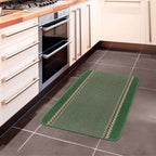 Washable Designer Bordered Green Rug