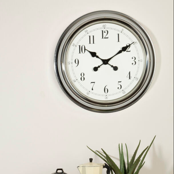 Chrome Finish Wall Clock