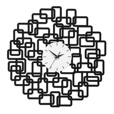 Black Abstract Geometric Design Wall Clock
