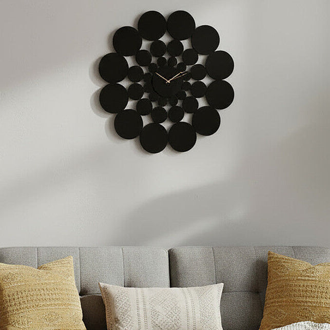 51cm Dia Black Discs Design Wall Clock