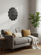 51cm Dia Black Discs Design Wall Clock