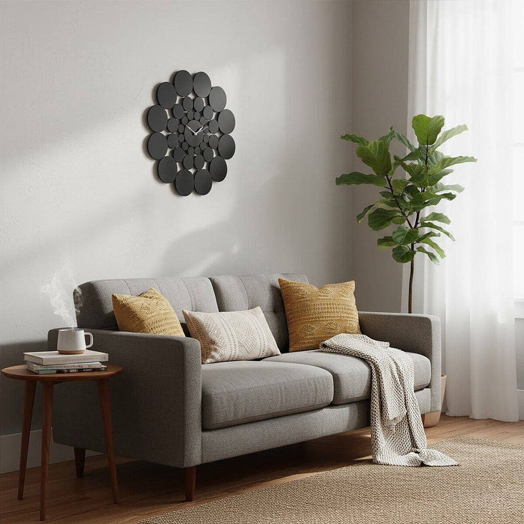 51cm Dia Black Discs Design Wall Clock