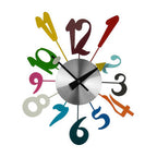 Multi Colour Funky Numbers Wall Clock