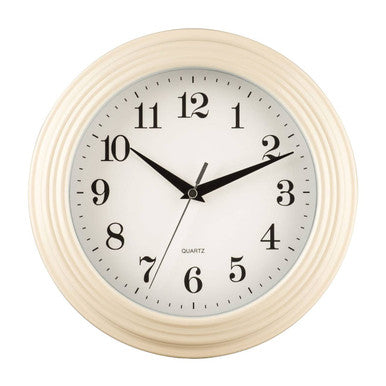 25cm Dia Vintage Cream Wall Clock