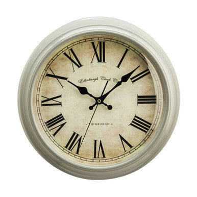 35cm Dia Grey Finish Wall Clock