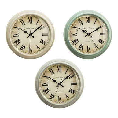 35cm Dia Grey Finish Wall Clock