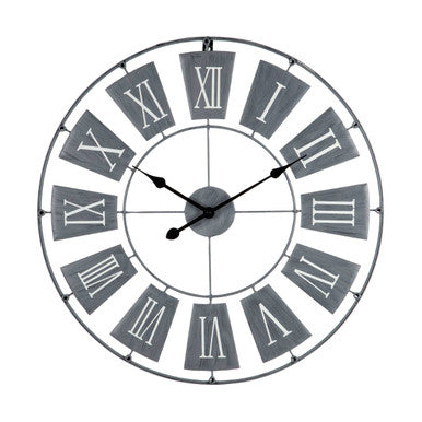 70cm Dia Grey Metal Small Wall Clock