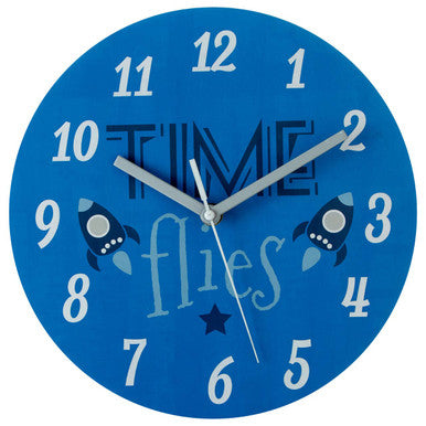 Kids 25cm Dia Time Flies Wall Clock