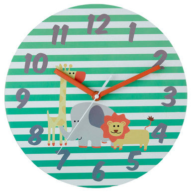 Kids 25cm Dia Safari Wall Clock