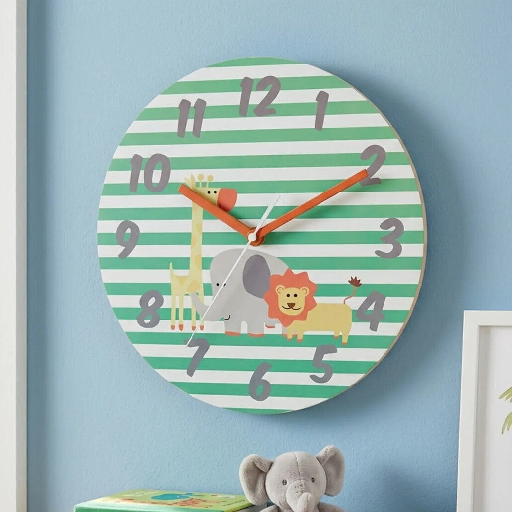 Kids 25cm Dia Safari Wall Clock