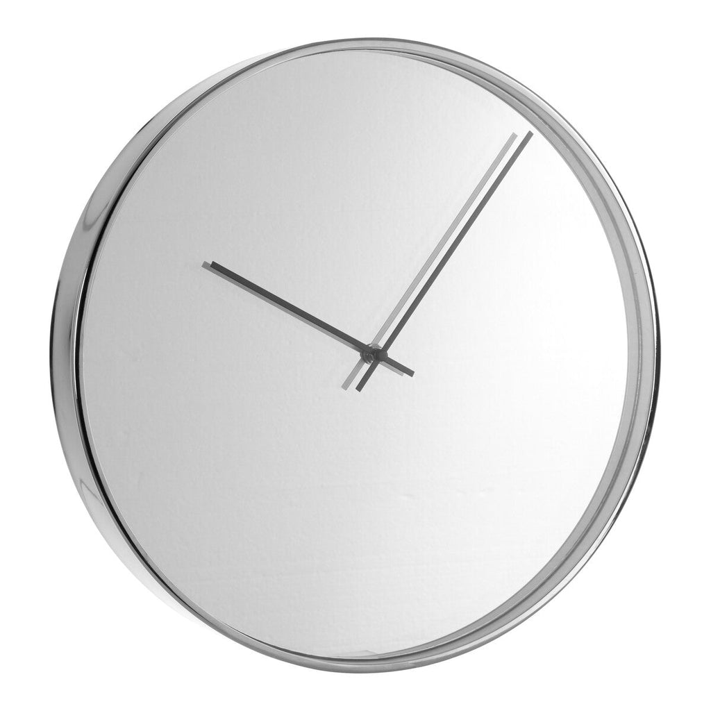 40cm Dia Chrome and Mirror Wall Clock