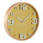 Yellow Wood Large Numbers Wall Clock