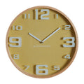 Yellow Wood Large Numbers Wall Clock