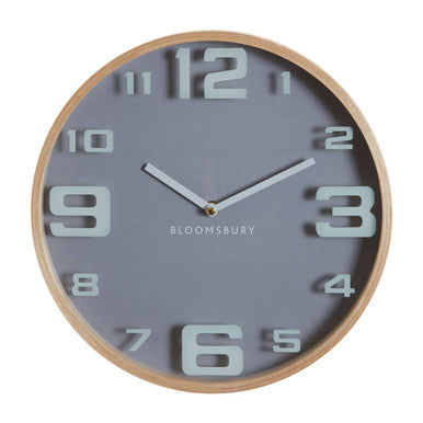 31.5cm Dia Grey Wall Clock