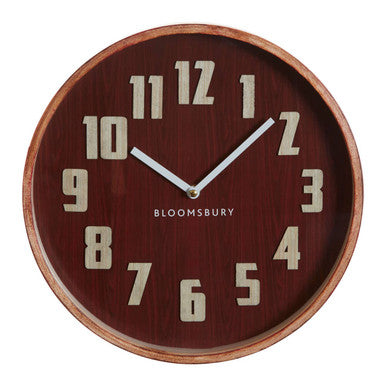 30cm Dia Red Grain Small Wall Clock
