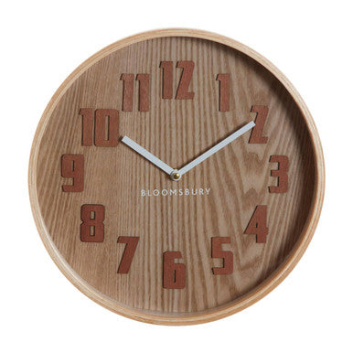 30cm Dia Brown Grain Small Wall Clock