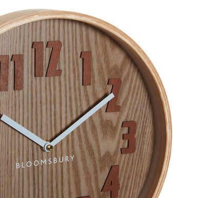 30cm Dia Brown Grain Small Wall Clock