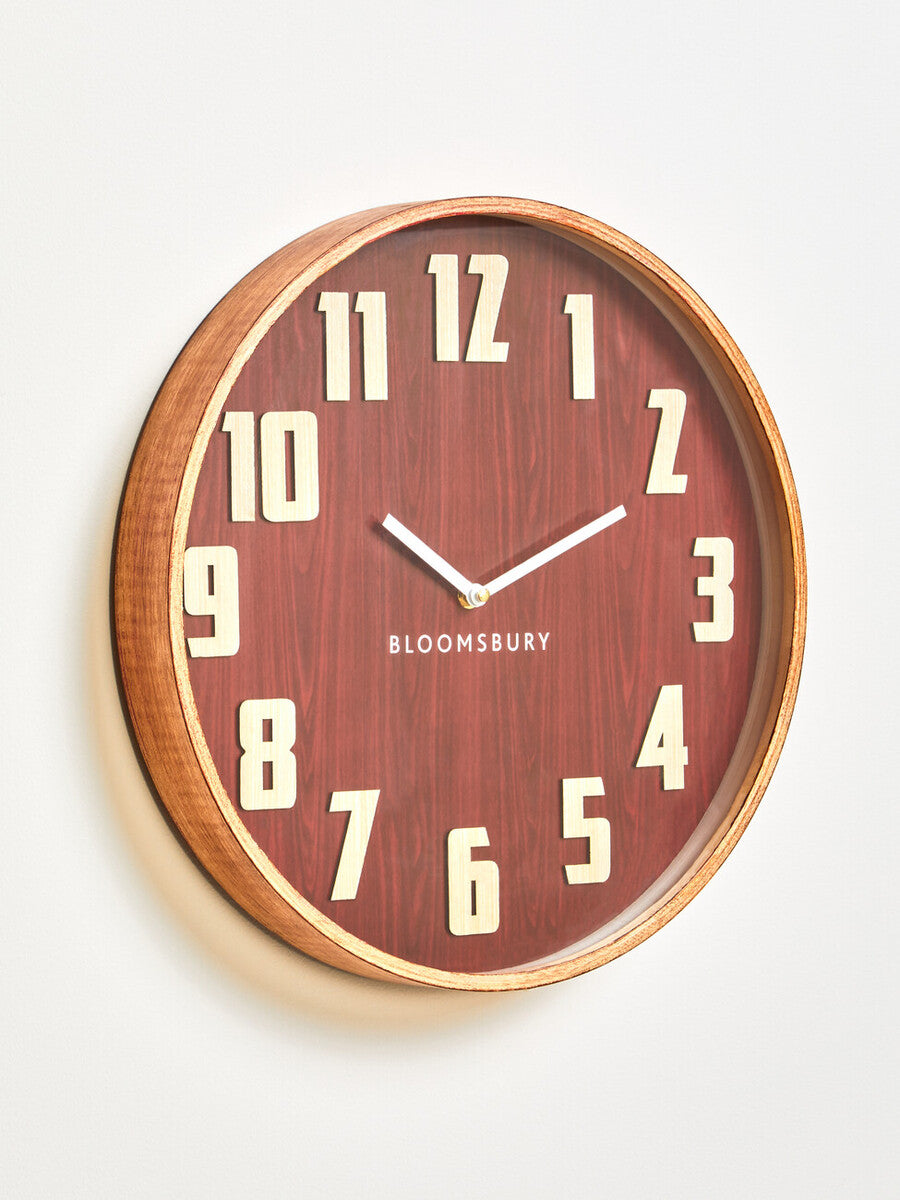 40cm Dia Red Grain Large Wall Clock