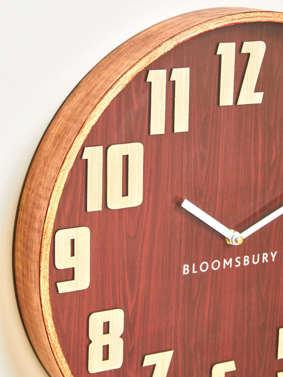 40cm Dia Red Grain Large Wall Clock