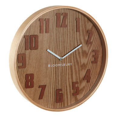 40cm Dia Brown Grain Large Wall Clock