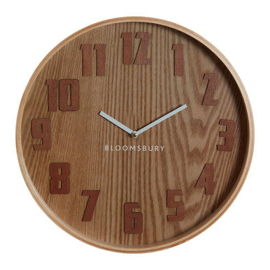 40cm Dia Brown Grain Large Wall Clock