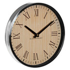 30cm Dia Natural and Silver Wall Clock