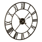 56cm Dia Black Metal Wall Clock