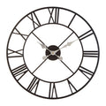 56cm Dia Black Metal Wall Clock
