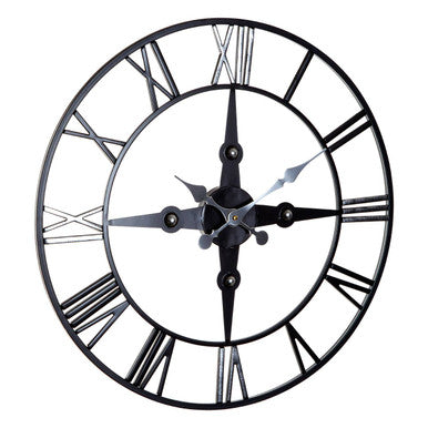 Black and Silver Wall Clock