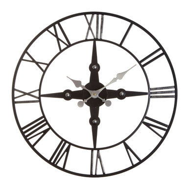 Black and Silver Wall Clock