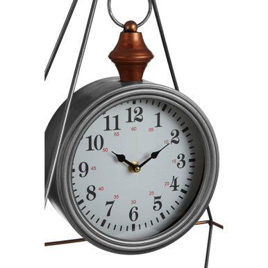Antique Silver Finish Table Clock