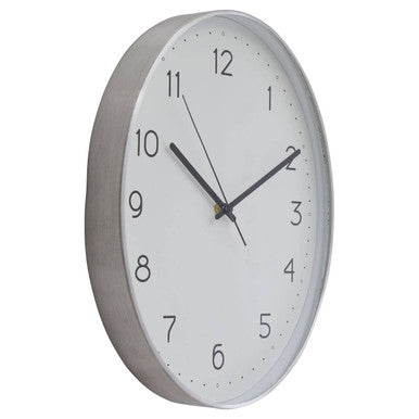 Oval Wall Clock with Silver Finish