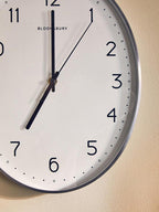 Oval Wall Clock with Silver Finish