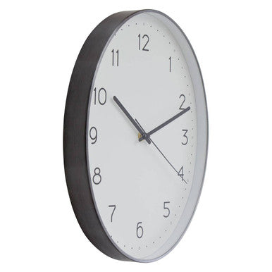 Oval Wall Clock with Dark Grey Finish
