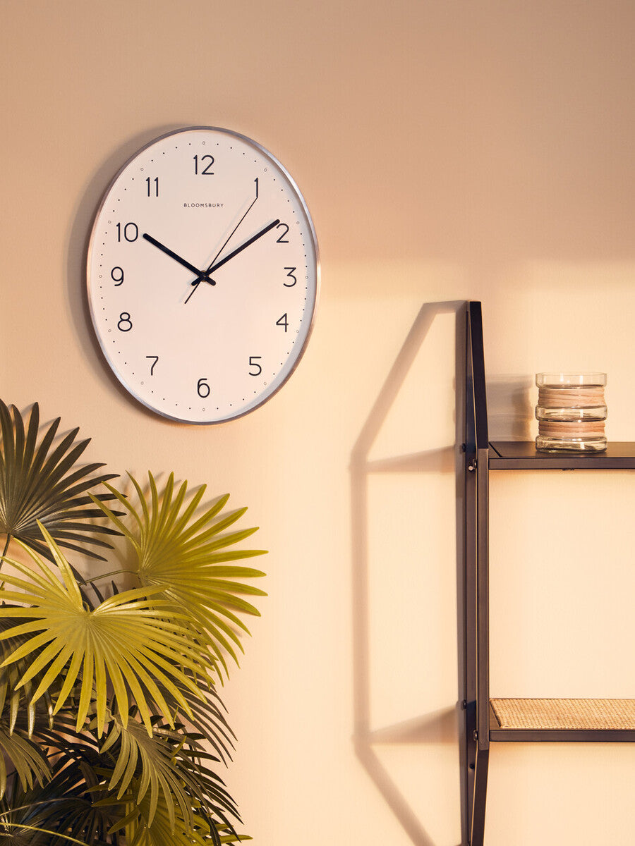 Oval Wall Clock with Dark Grey Finish
