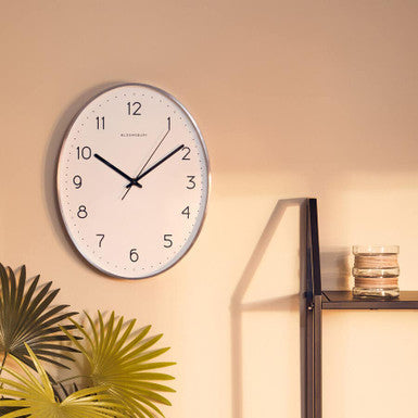 Oval Wall Clock with Dark Grey Finish