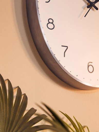 Oval Wall Clock with Dark Grey Finish