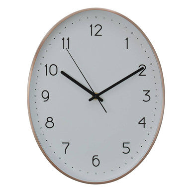 Oval Wall Clock with Copper Finish