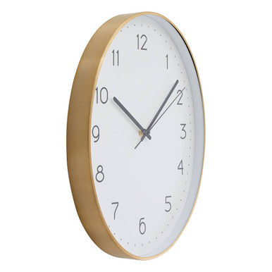 Oval Wall Clock with Gold Finish
