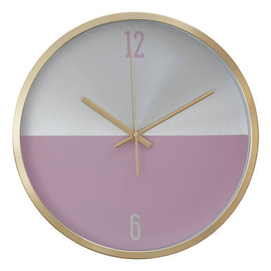 30cm Dia Silver Gold and Pink Finish Wall Clock