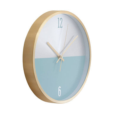 30cm Dia Silver Gold and Blue Finish Wall Clock
