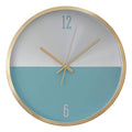 30cm Dia Silver Gold and Blue Finish Wall Clock