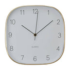 29cm Dia Square Gold Finish Case Wall Clock